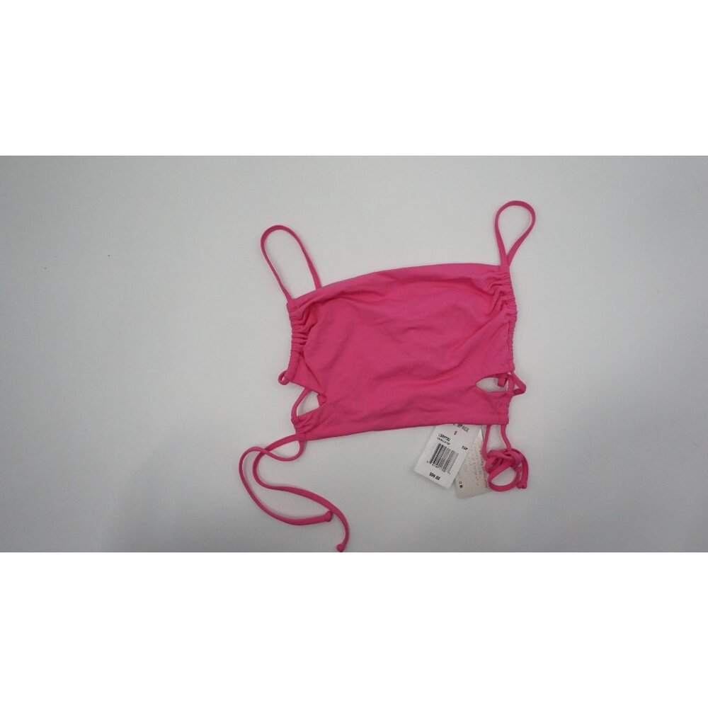 L*SPACE Bikini Top Rafaella S Bubble Gum Pink Barbie Strappy Swim Sexy NWT